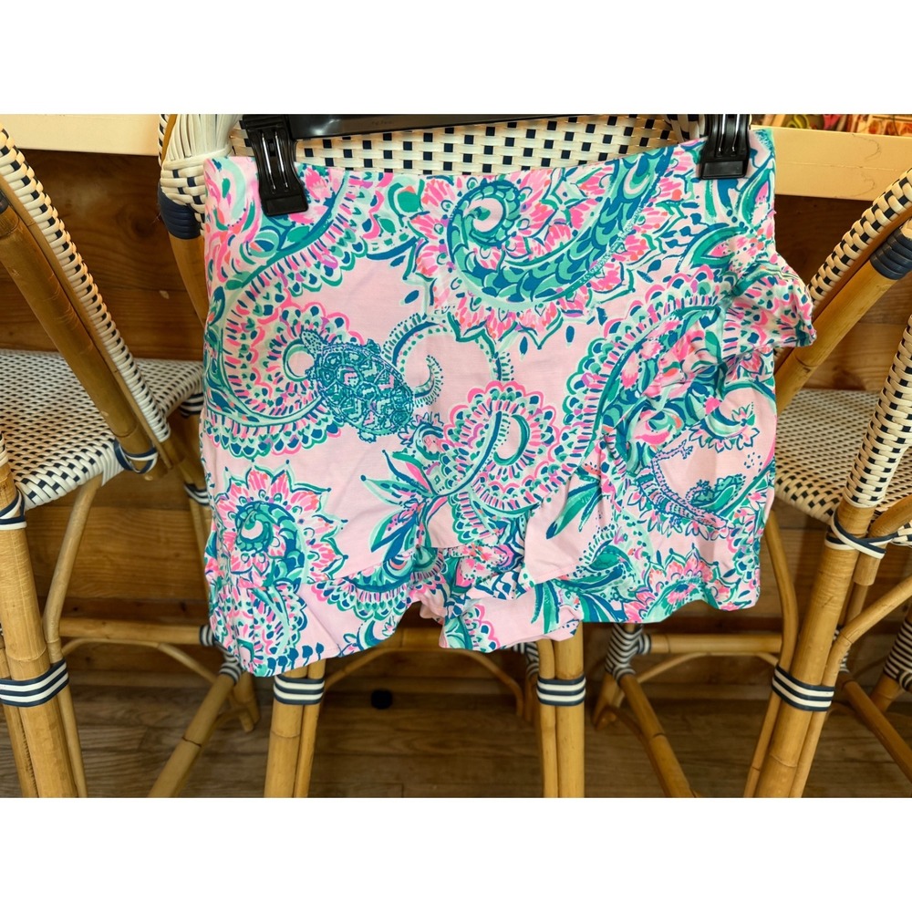 Lilly Pulitzer Pink Tropics Faye Skort Sea Turtle Paisley Pleated Trim Size 4